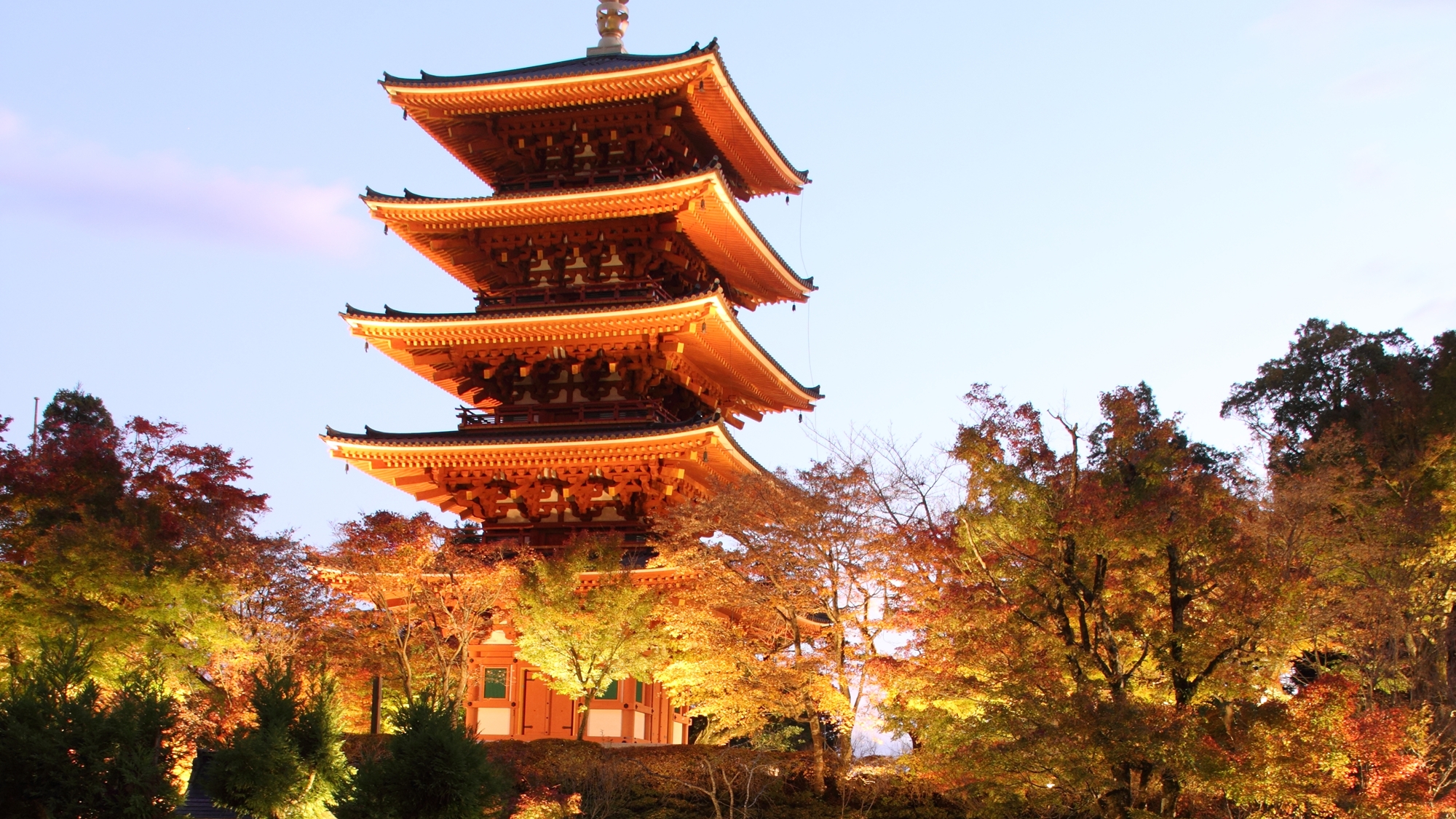 成相寺ライトアップ