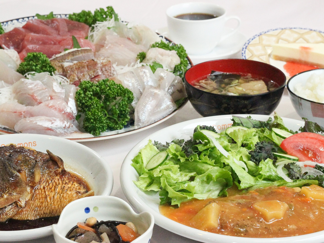 【１泊２食】ご来光を部屋から！銚子港刺身盛り、煮魚＆手作りデザート付！千葉県産豚肉料理【本館／別館】