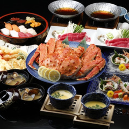 ◆豪華４大夕食プラン～タラバガニ・寿司・天ぷら・すき焼きで満腹！