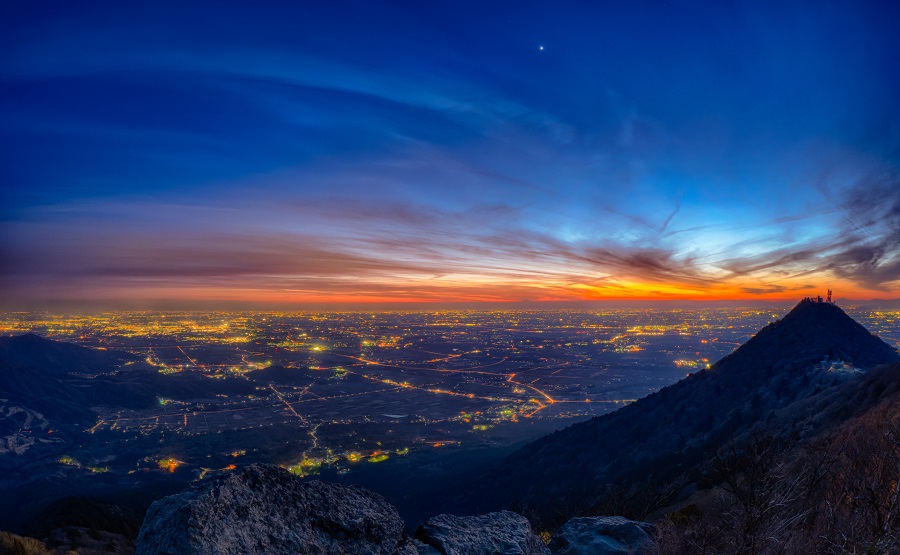 筑波山からの夜景