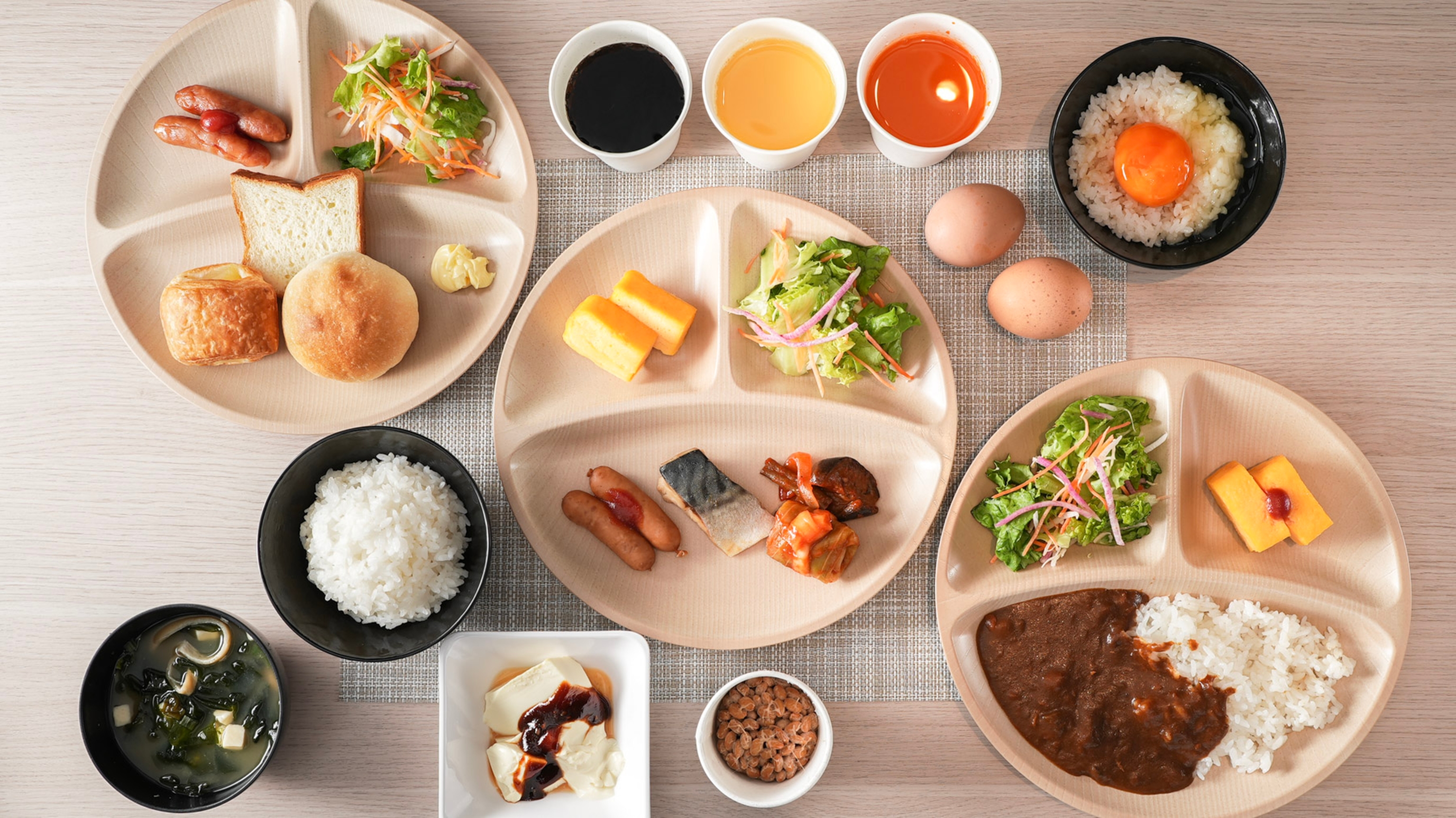 健康朝食盛り付けイメージ