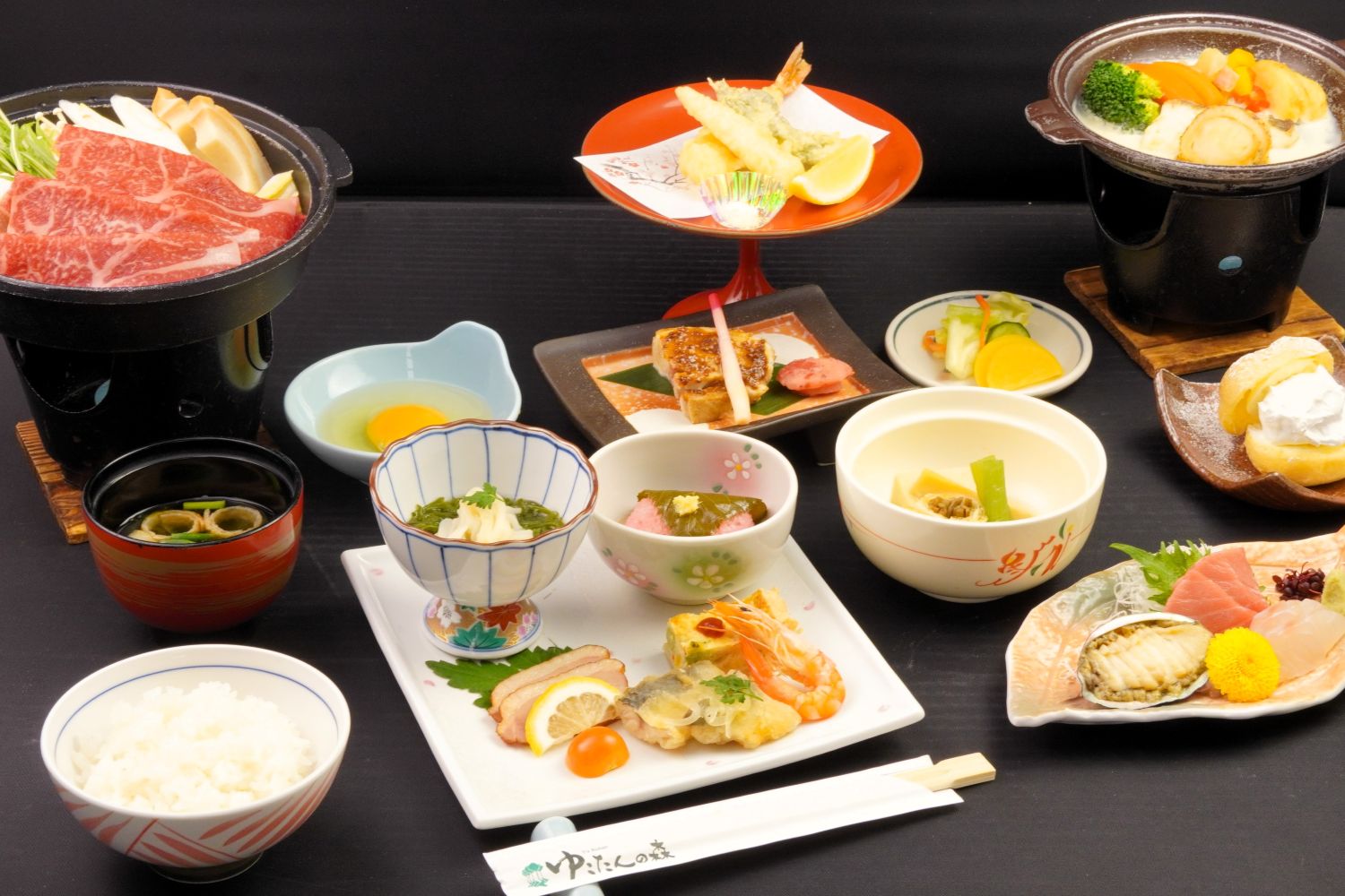 【特選コース(３月～５月イメージ)】岩手県産牛のすき焼きや杜仲茶ポークのマスタード焼き、等々★