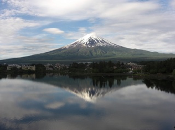 湖面に映る逆さ富士