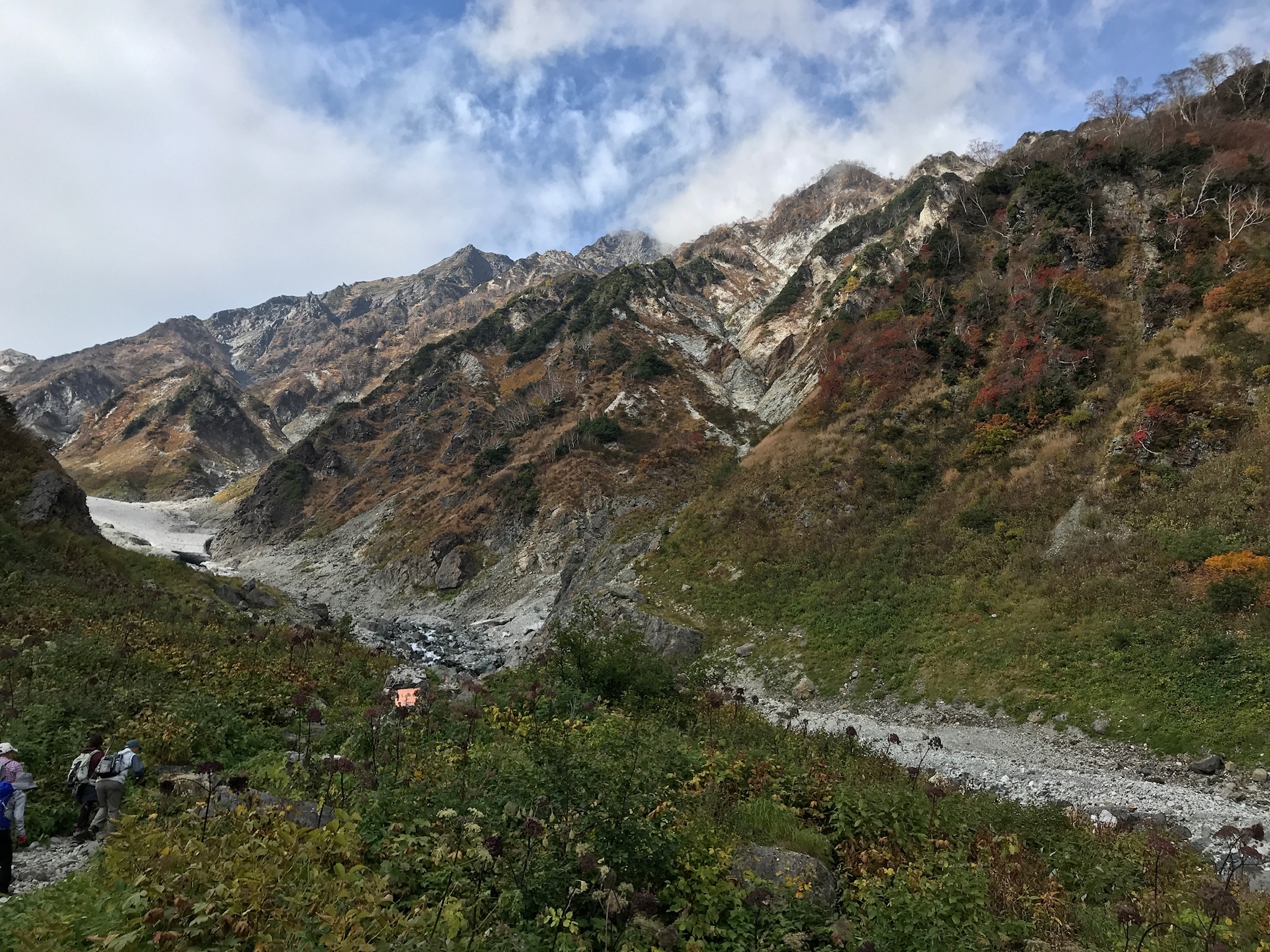 白馬大雪渓の紅葉②　10月中旬