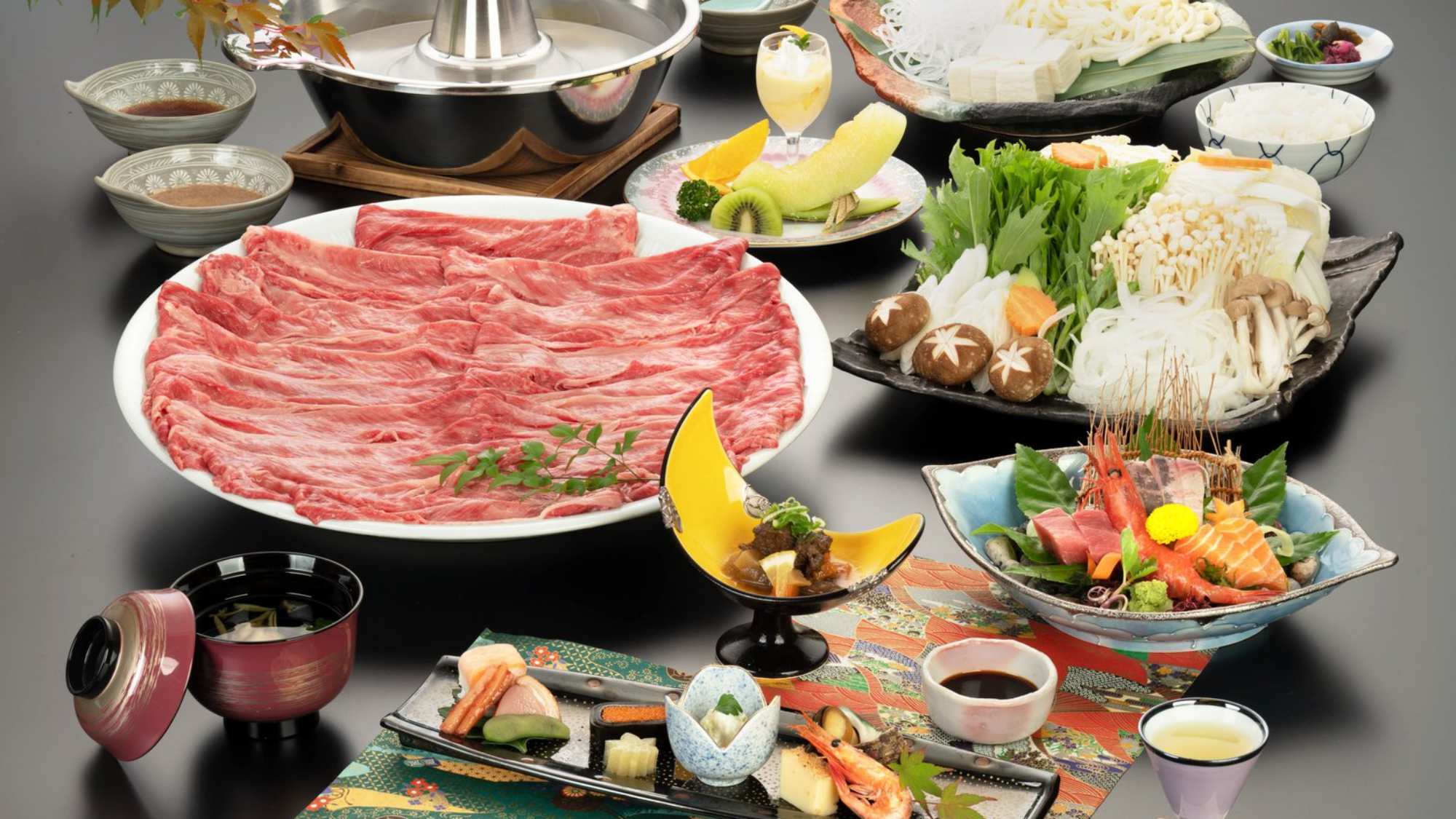 *但馬牛のしゃぶしゃぶ会席（一例）