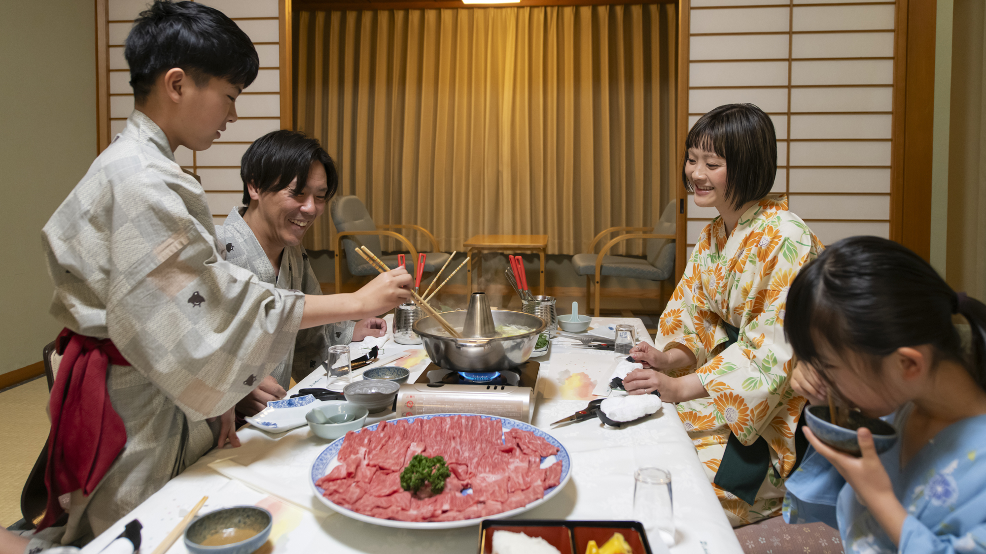 *しゃぶしゃぶ会席は、但馬牛のお肉が美味しい～！