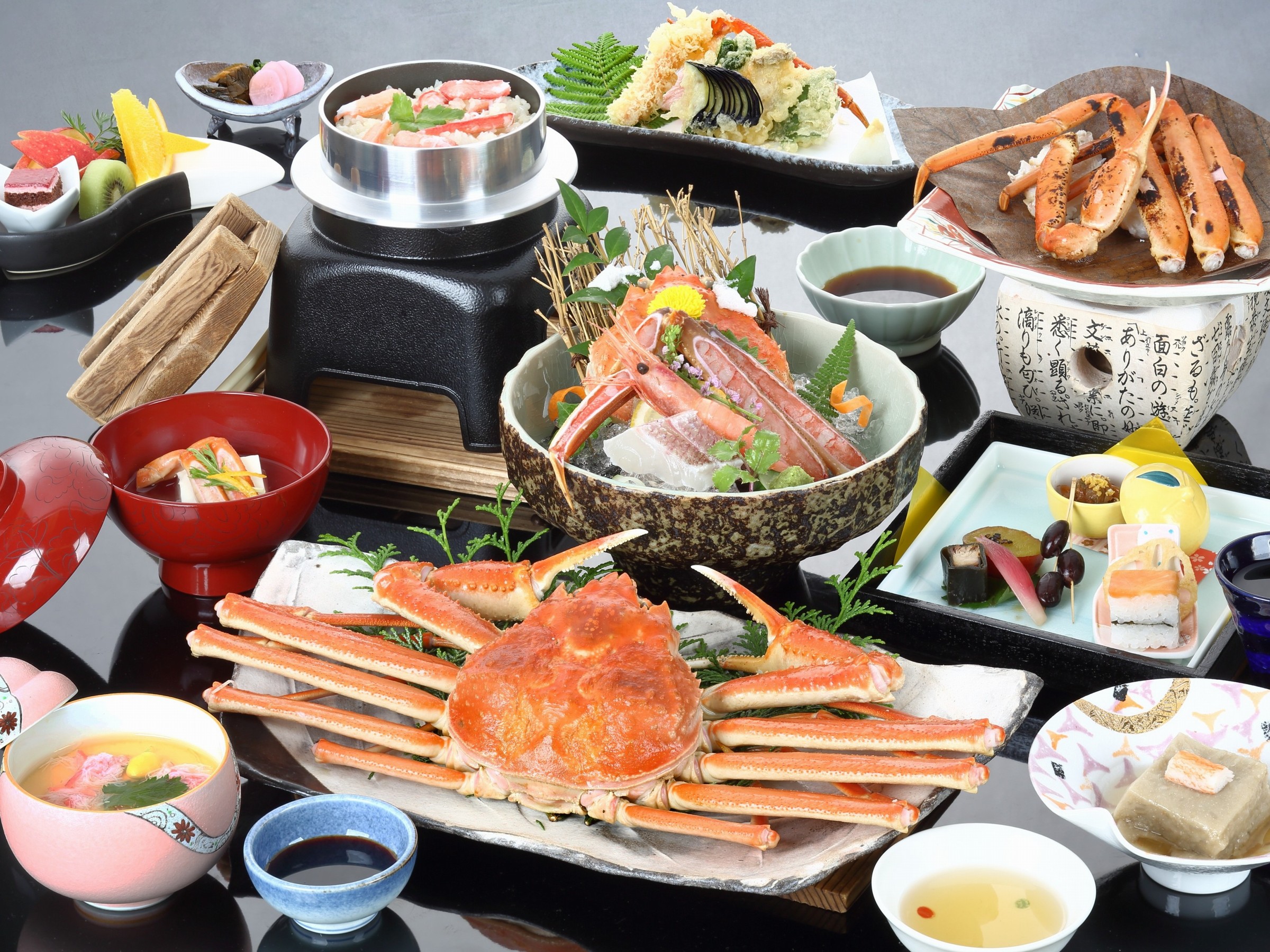 カニ会席（一例）料理長一押し、蟹のフルコース