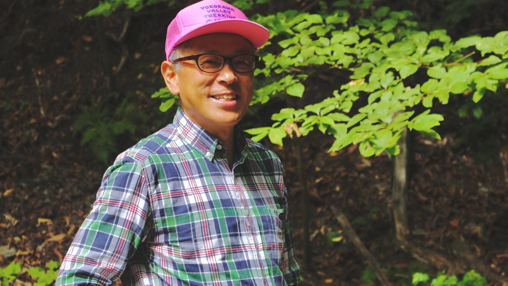 【飯澤誠さん】川島の歴史博士。毎年恒例の横川渓谷トレッキングツアーのガイドも務める