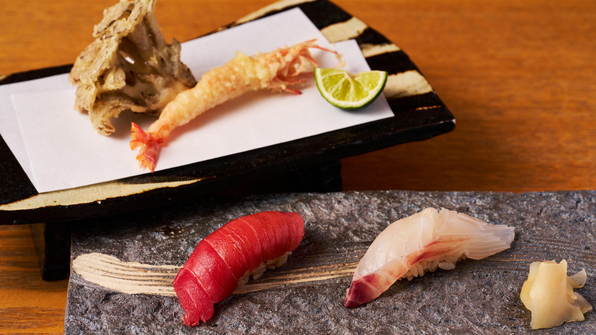 【寿司・天麩羅コース】匠の技を間近で愉しむライブカウンター／1泊2食付