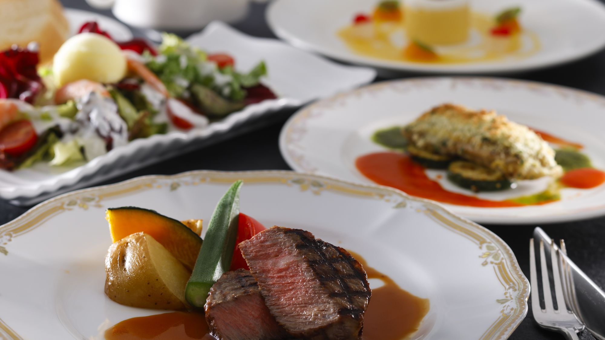 【レストラン花暦】洋食ディナーフルコース＋朝食　１泊２食付きプラン＿