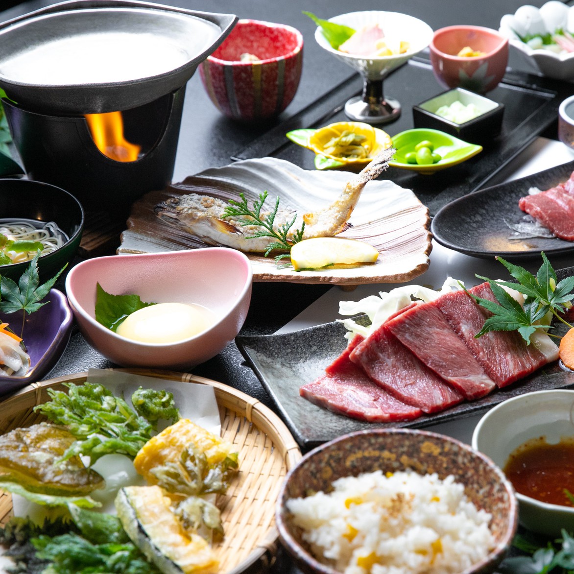 ＜清風荘オリジナル＞フルコースを堪能！食と湯で山の恵み満喫・２食付プラン／貸切風呂無料