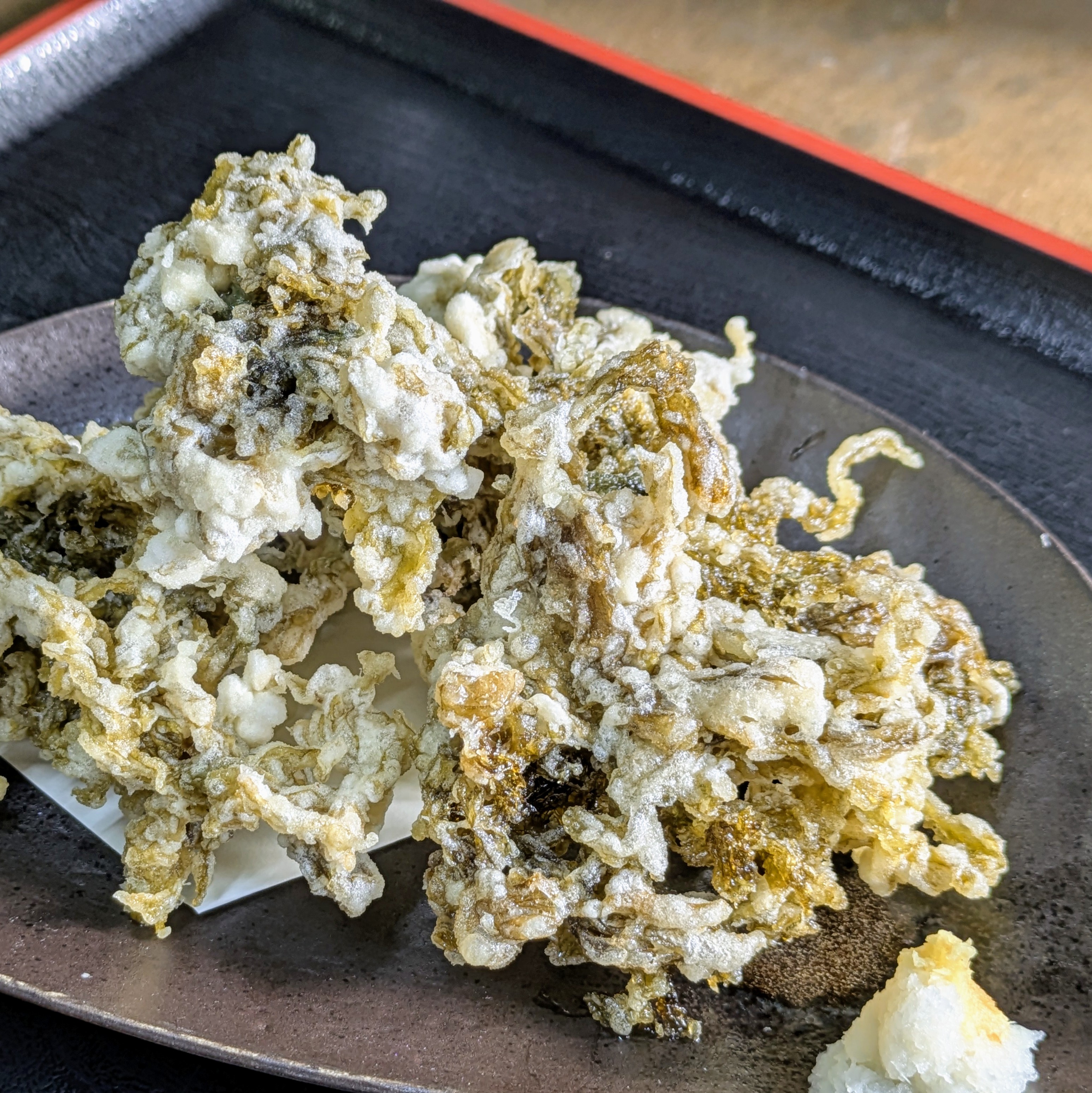 単品メニュー：岩のり天ぷら☆磯の香りが最高に美味しいよ！