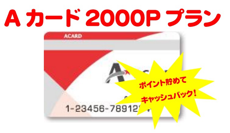 【素泊】【Aカード2000P】ポイント貯めてキャッシュバック！Aカード2000P付加プラン