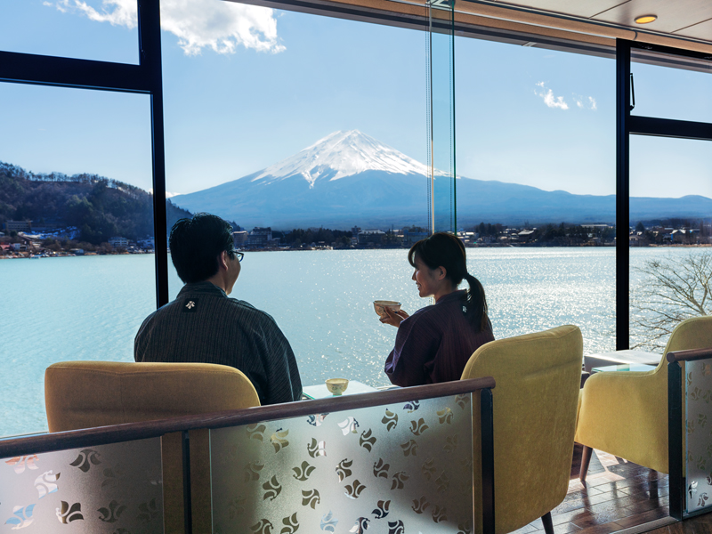 お茶しながら富士山