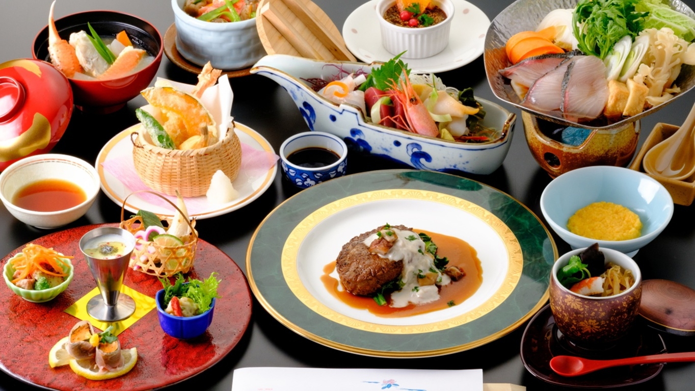 【忘新年会・風花会席】ステーキや蟹炊込みご飯が楽しめるスタンダード会席＜会場食＞