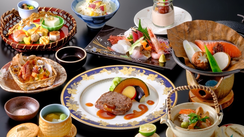 【秋の会席Aプラン】秋日和・秋の旬を食べつくそう〜山陰の名湯と旬を味わい尽くす＜2食付＞