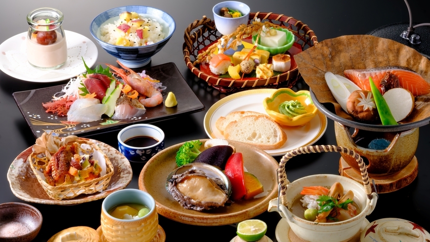 【活けアワビ付●秋のA会席】焼物グレードアップ！鮑の踊り焼きを特製ソースで＜２食付＞