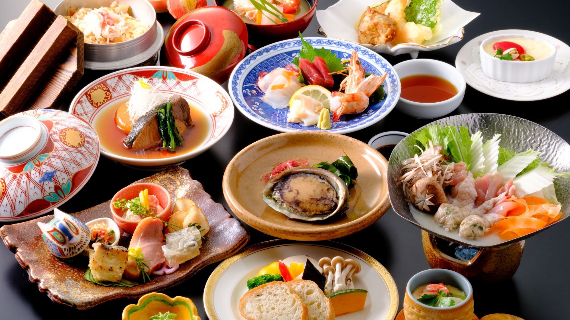 【活けアワビ付・瑞花会席】焼物グレードアップ！鮑の踊り焼きを特製ソースで＜２食付＞