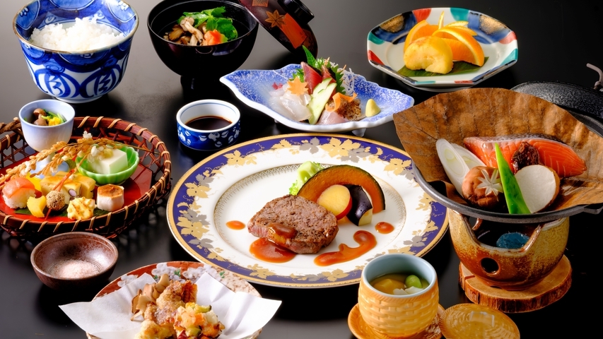 【秋の会席Bプラン】お手軽に秋の旬を食べつくそう〜三朝温泉と旬を味わい尽くす＜2食付＞