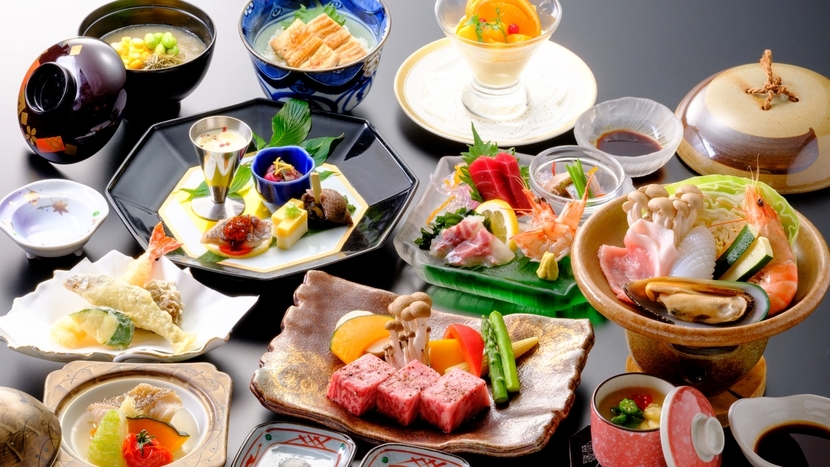 【黒毛和牛ステーキ付●ひまわり会席】A5ランク黒毛和牛をお好みの焼き加減で！夏グレードアップ会席