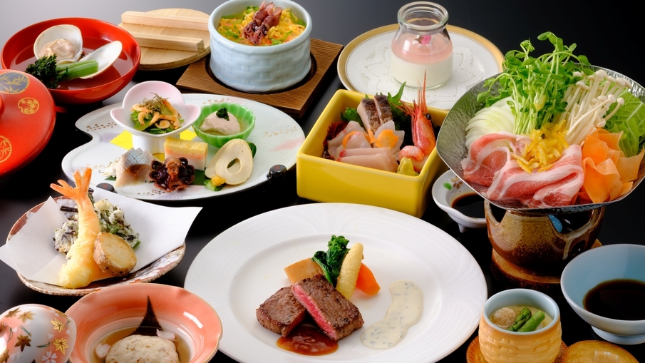 【桜会席】春爛漫！柑橘鍋やステーキなど見た目も華やかスタンダード会席
