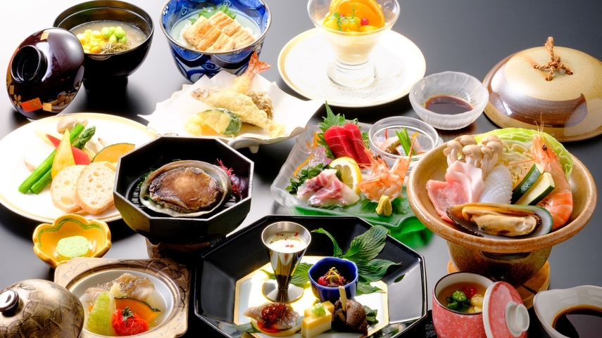【活アワビ付●ひまわり会席】鮑の踊り焼きを特製ソースで！夏の豪華会席