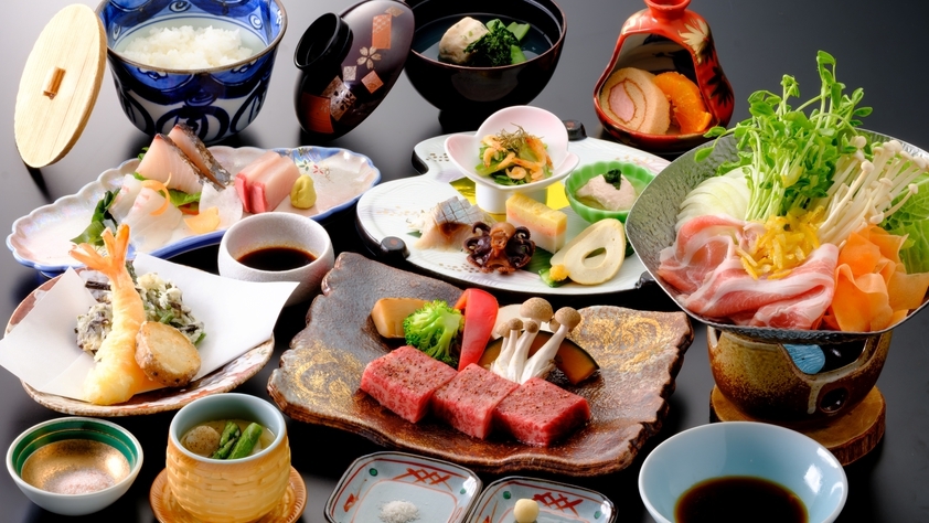 【黒毛和牛ステーキ付桃会席】A5ランク黒毛和牛ステーキ付！春の食材を満喫！