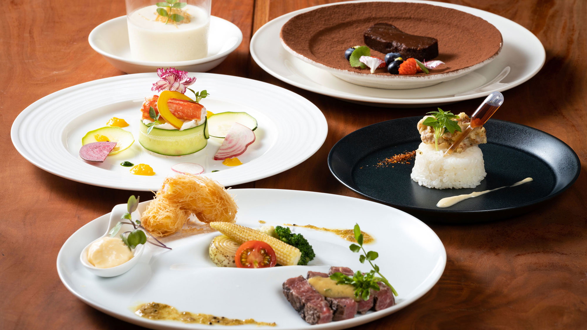 【ご夕食一例＊】お子さま向けのハーフポーションをご用意しています