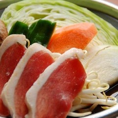 【夕食・カモのすき焼き】