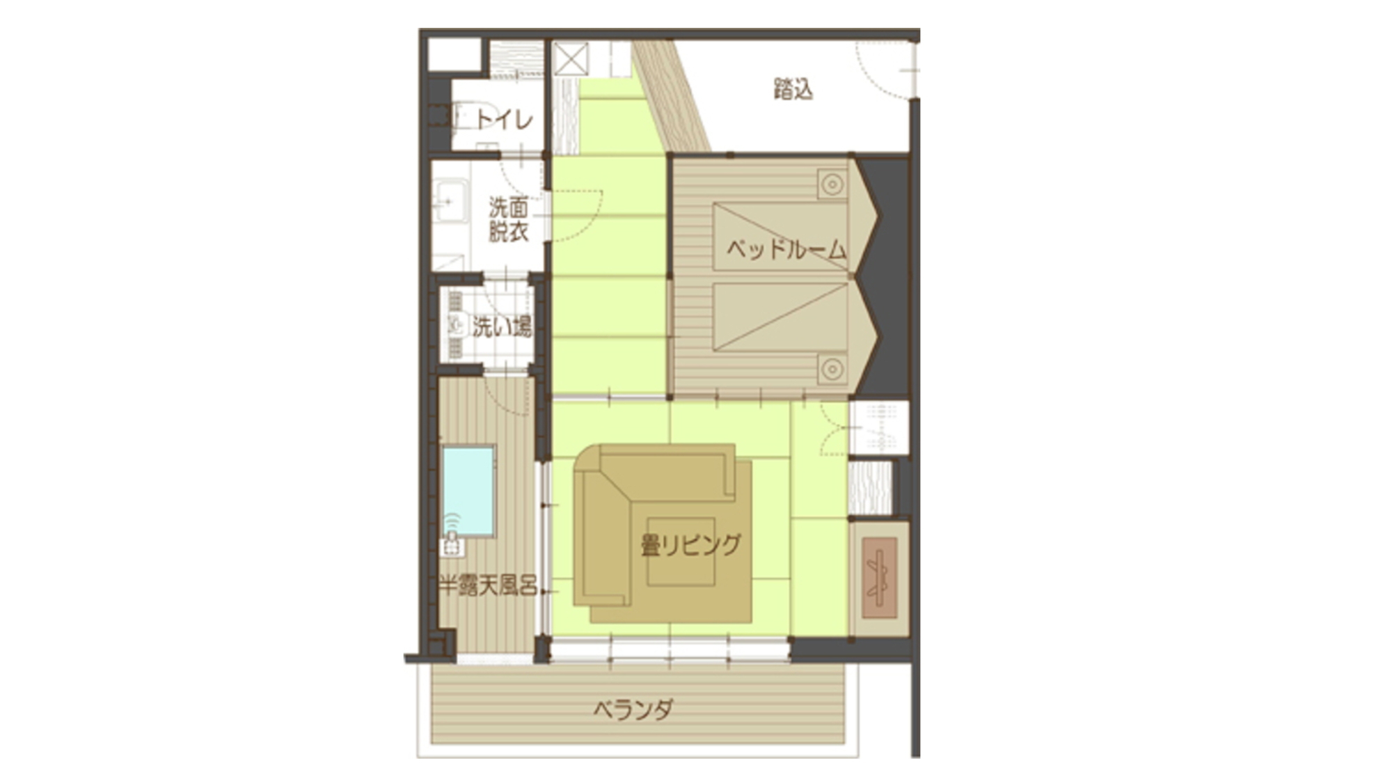 【和風庭園一望 2階和洋室 テラス付】源泉掛流し半露天風呂