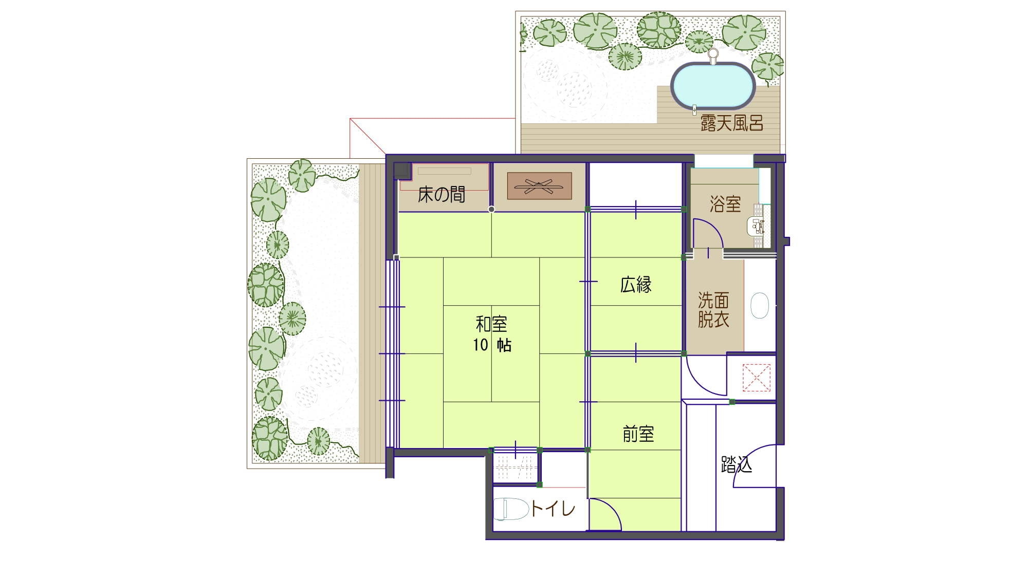 令和3年改装【2階庭園付き純和室】源泉掛流し露天風呂
