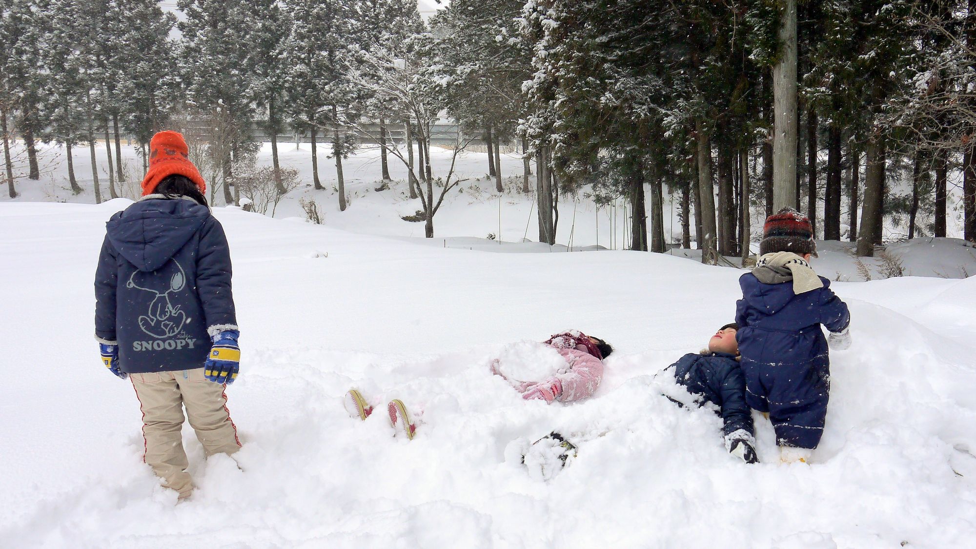 【冬の庭】冬はお庭で雪遊び♪　スキーをされない方でも楽しめます☆小さなお子様の雪遊びデビューにも！