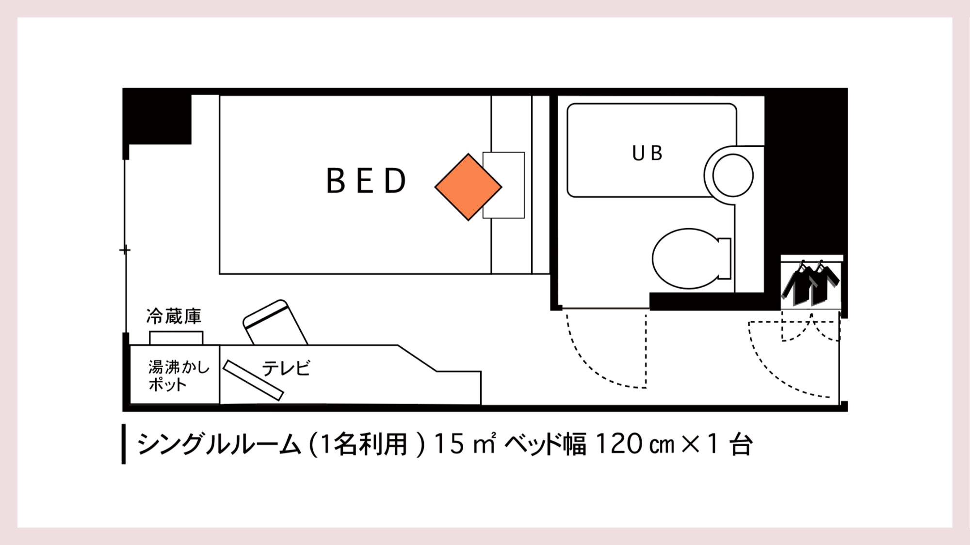 【シングルルーム　間取りイメージ】