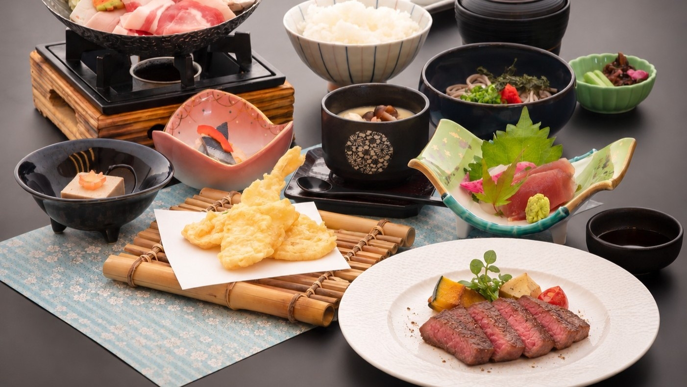 【しまね和牛ステーキ100ｇ付き】柔らかい肉質と芳醇な香りのしまね和牛＆季節の会席付きプラン