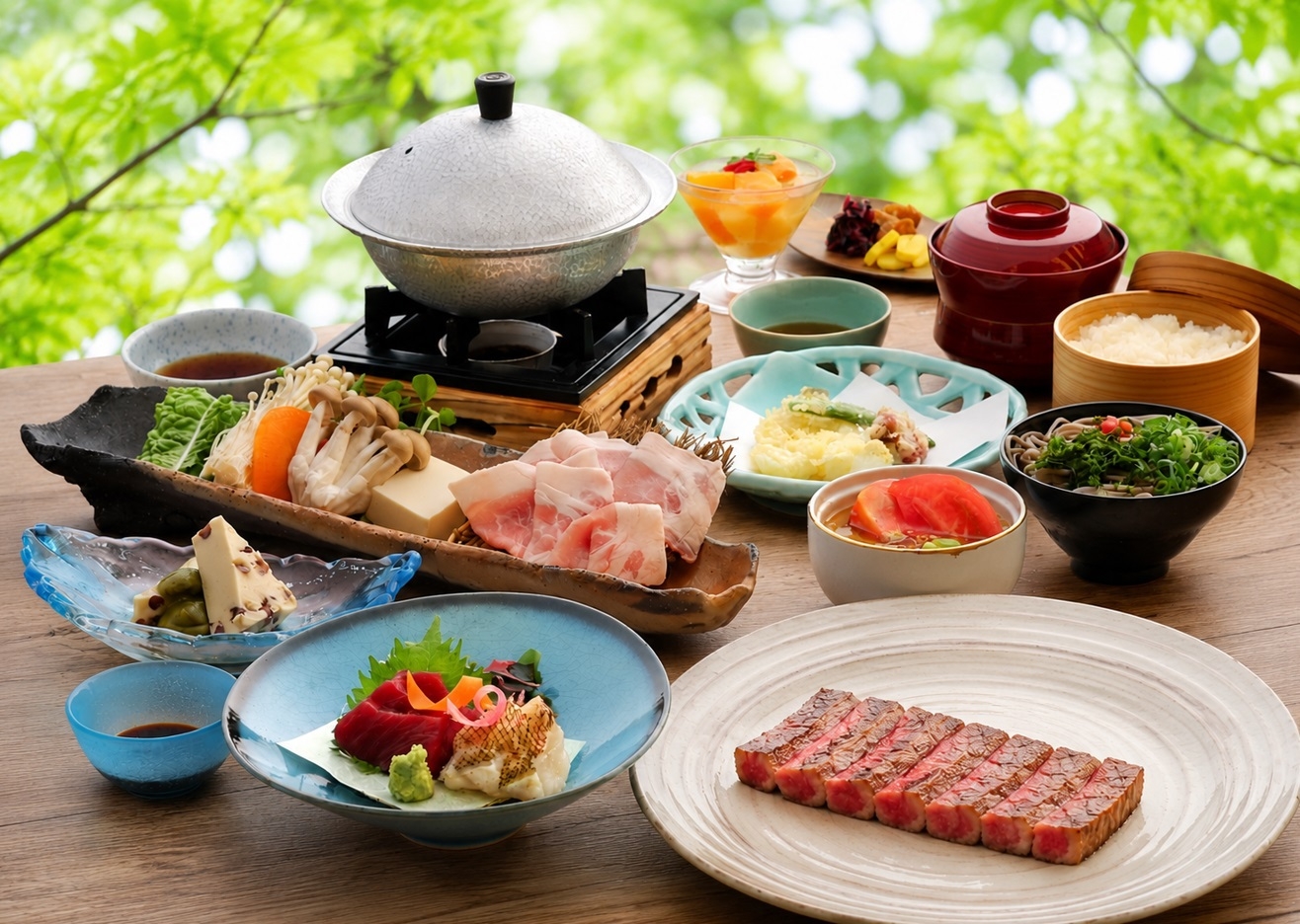 【しまね和牛ステーキ100ｇ付き】柔らかい肉質と芳醇な香りのしまね和牛＆季節の会席付きプラン