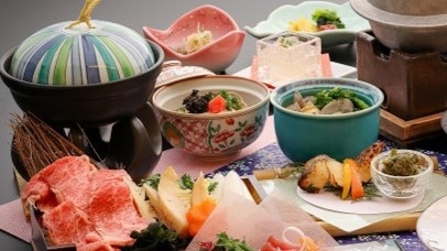 【当館１番人気】玉峰山荘の季節の献立「竹会席」奥出雲の食を心をこめて・・