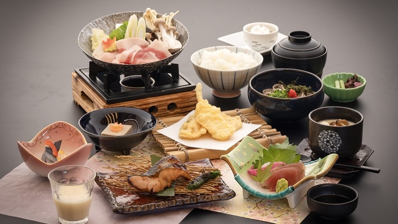 【楽天スーパーSALE】玉峰山荘のスタンダード会席・少量美味【梅会席】奥出雲ポーク＆奥出雲蕎麦