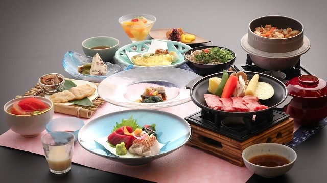 【当館１番人気】玉峰山荘の季節の献立「竹会席」奥出雲の食を心をこめて・・
