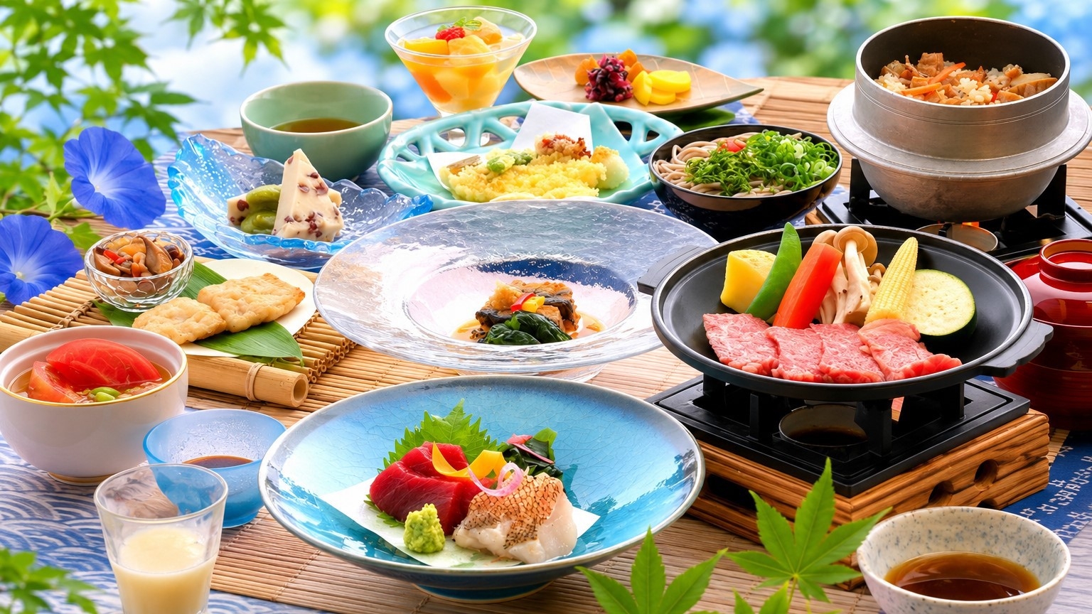 しまね和牛＆本格奥出雲の手打ちそば付き「松会席」コース◆豊かな四季から生まれる美味しい感動を◆