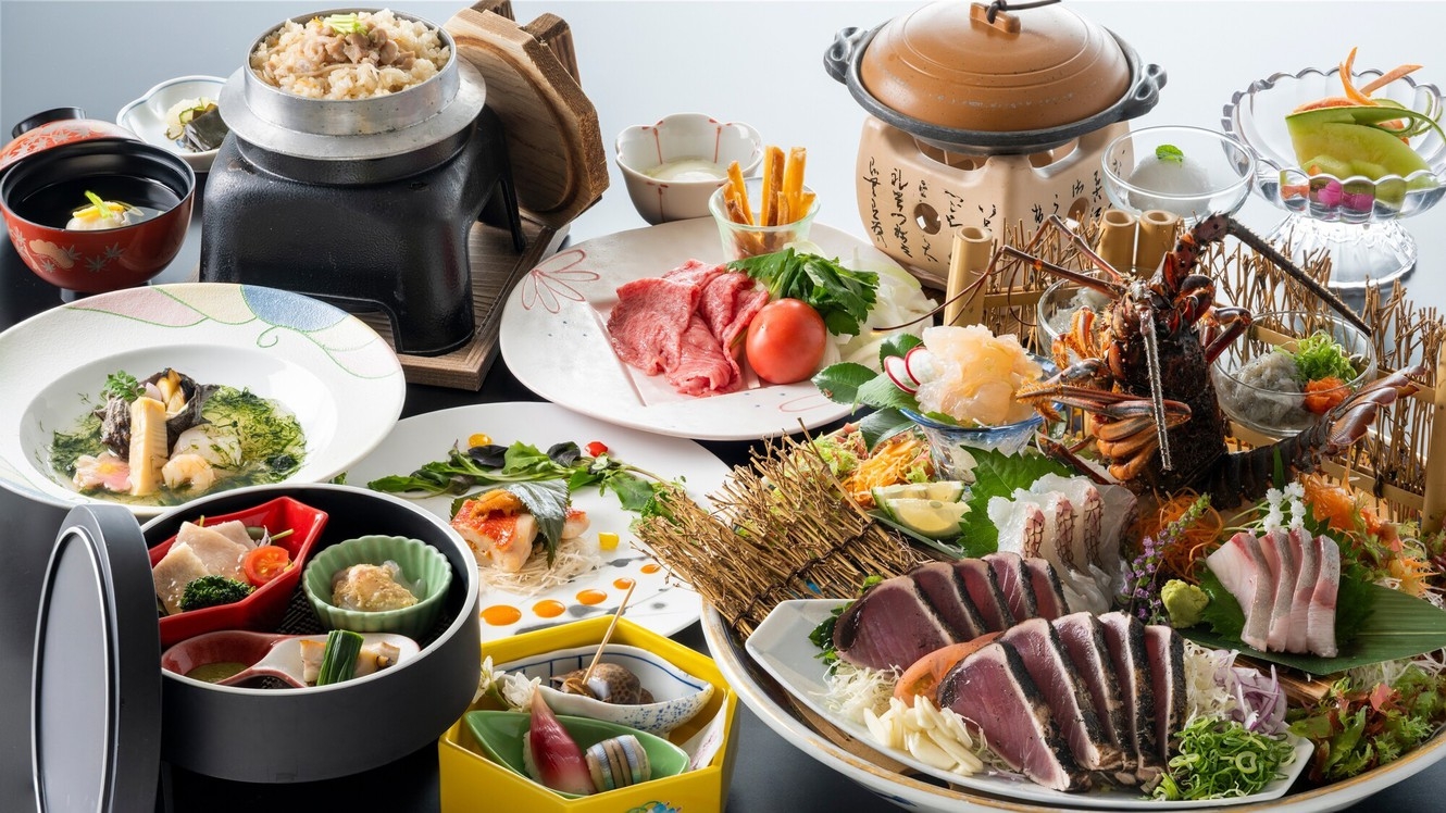 【お部屋食確約】鰹の藁焼きタタキはもちろん！豪快な皿鉢料理や土佐の珍味を味わう１泊２食付きプラン