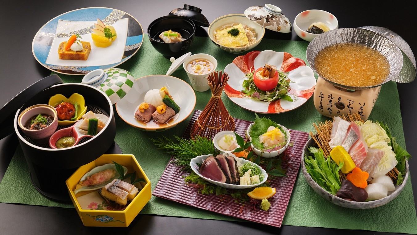 「土佐旬景冬会席〜仁淀川・高幡の恵み編〜」九石大敷の地魚や地物伊勢海老など厳選食材を堪能できる和会席