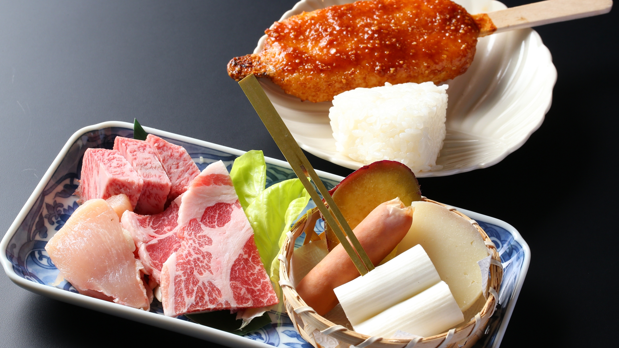 ■【子供戦国料理】幼児のお子様用。大人と一緒に囲炉裏焼きを楽しんで♪