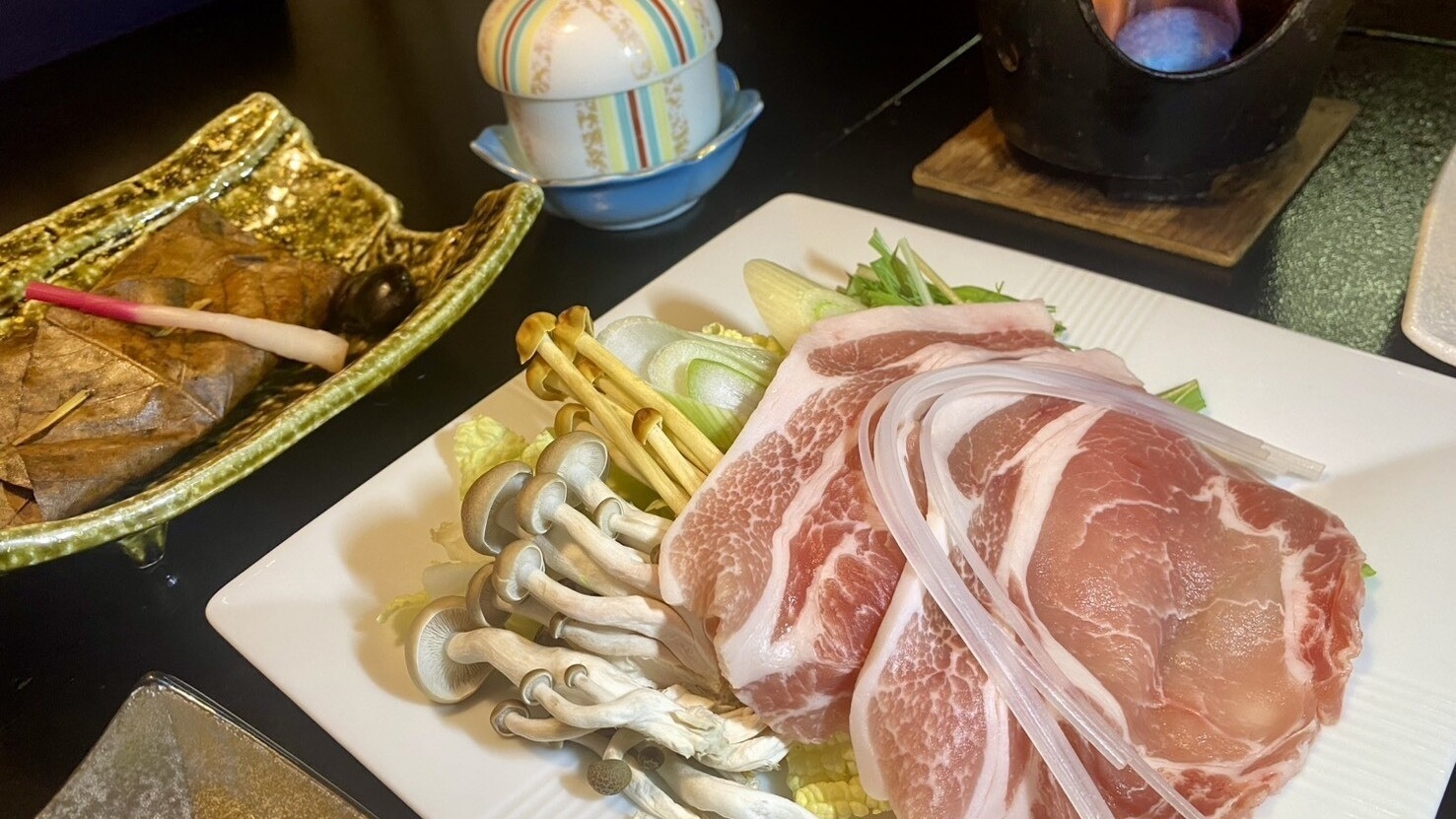 上州麦豚のしゃぶしゃぶ付き地産会席☆ファミリーにもおススメ