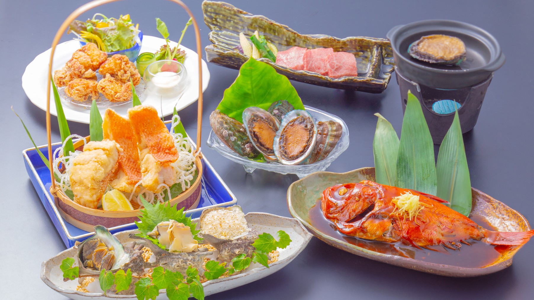 【女将の超得々お日にち限定版】「生」の美湯とお宿特製「海」三種＆1人1尾金目鯛付き♪＜1泊2食＞