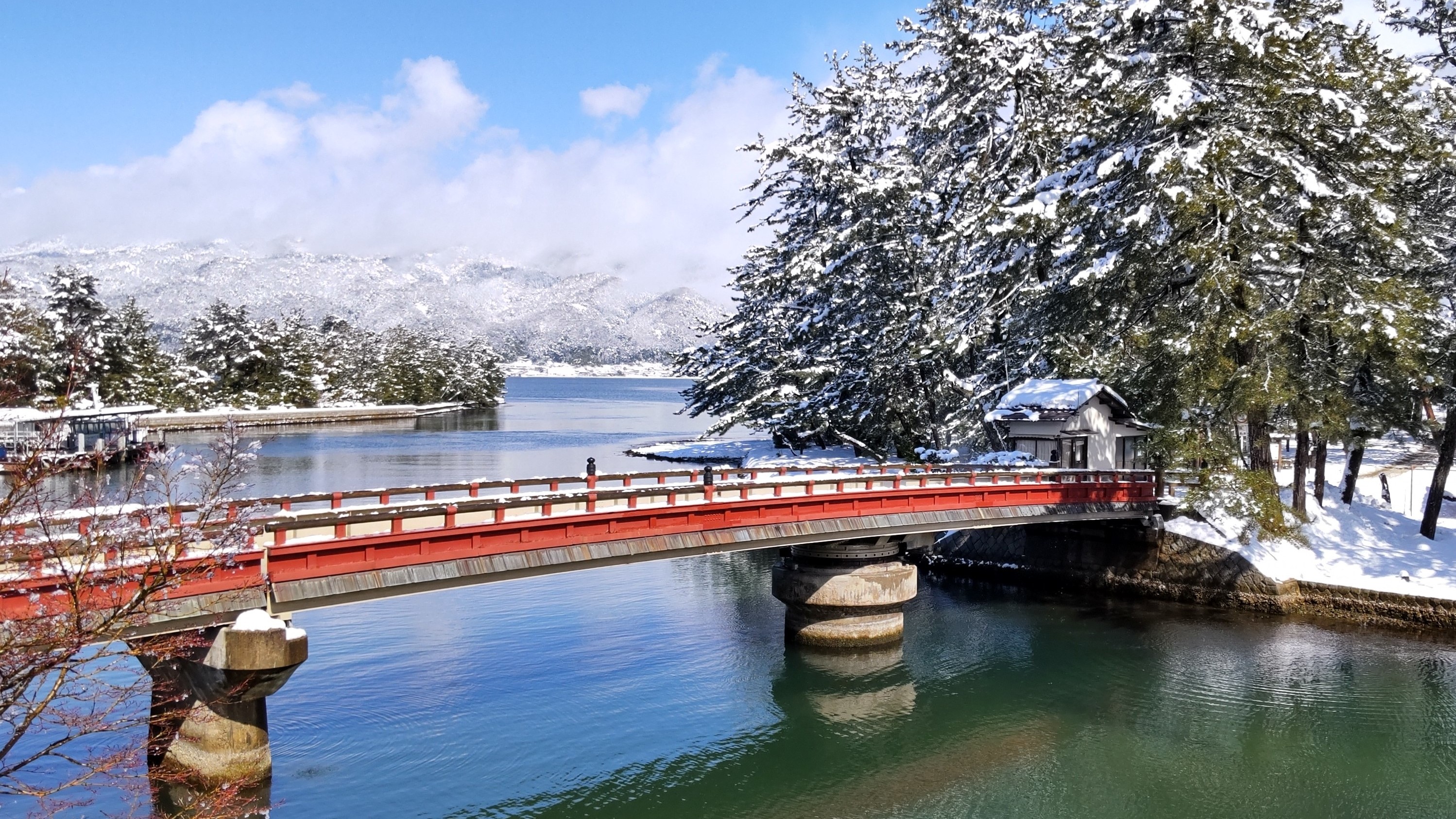 雪の天橋立「廻旋橋」