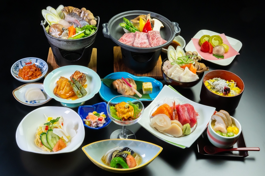 【2026夏　一泊二食付き①】「紫波もちもち牛」「三陸生うに」「鰈」「甘鯛」料理長おすすめ和会席膳！