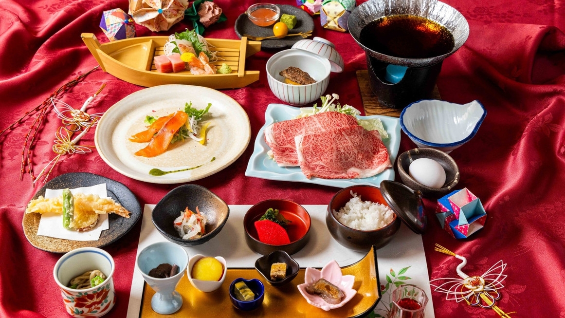 【米沢牛にグレードアップ/部屋食】お一人様ずつお料理を選択！米沢牛堪能プラン♪＜貸切風呂無料＞
