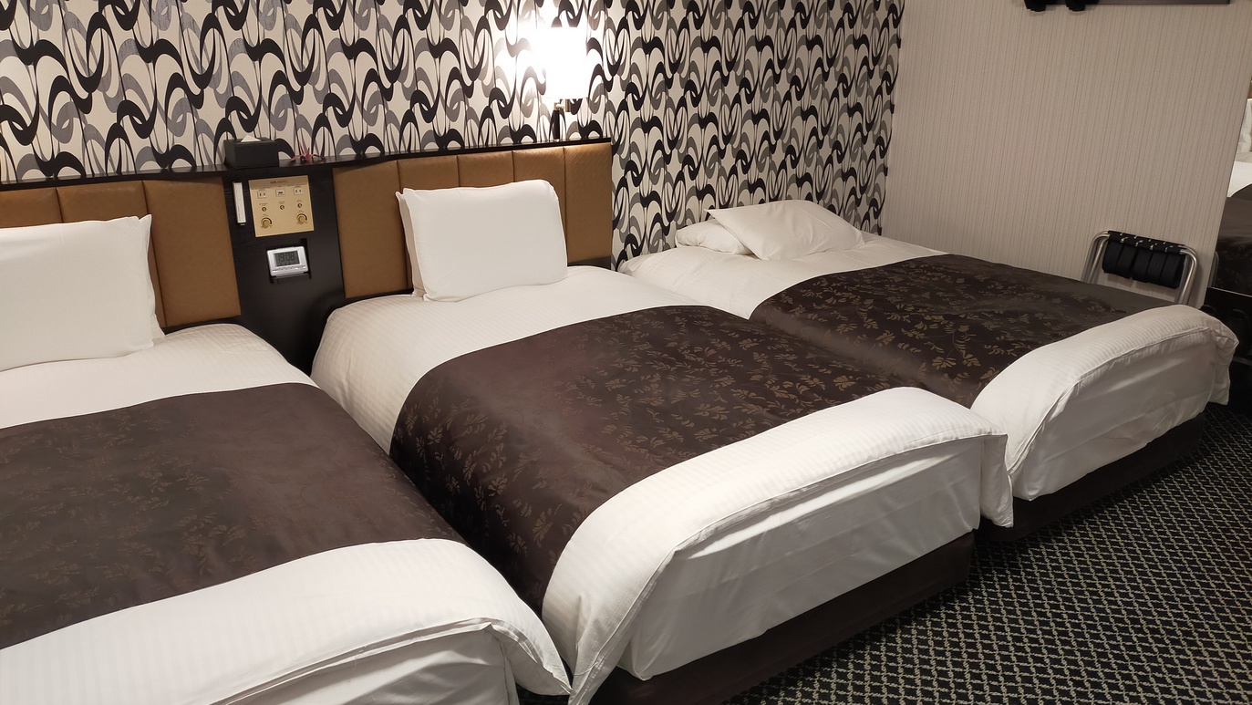 客室（トリプル）広さ27㎡／ベッド3台（110㎝幅タイプ）