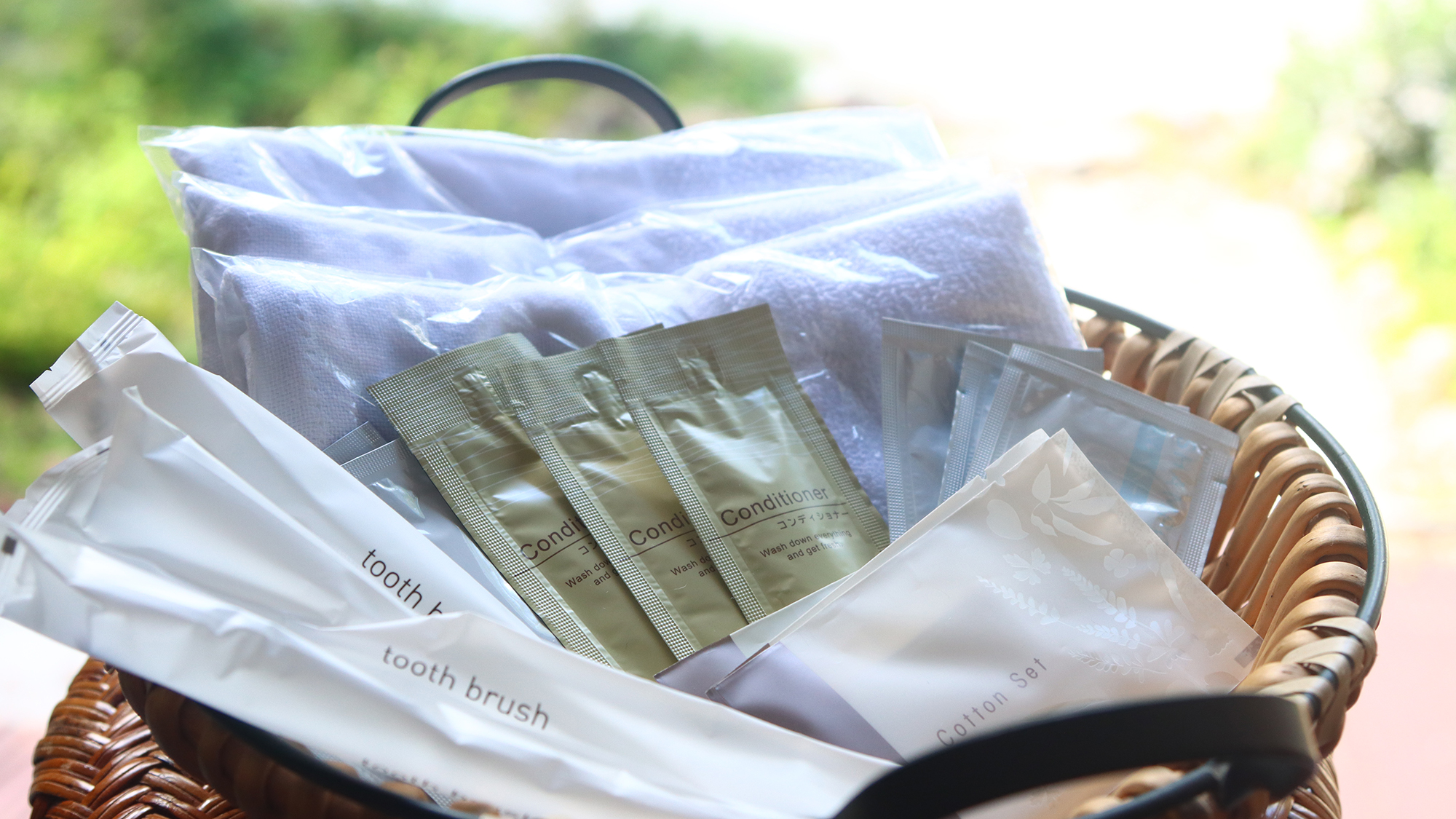 【アメニティ】幼児用にはかわいい「むささびくんセット」をお渡ししております。