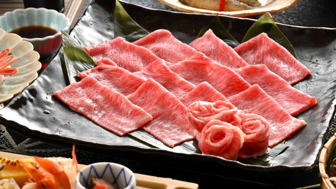 【味覚】福井県産ブランド牛♪個室のお食事処「季風庭」で堪能する★若狭牛しゃぶしゃぶ会席プラン 